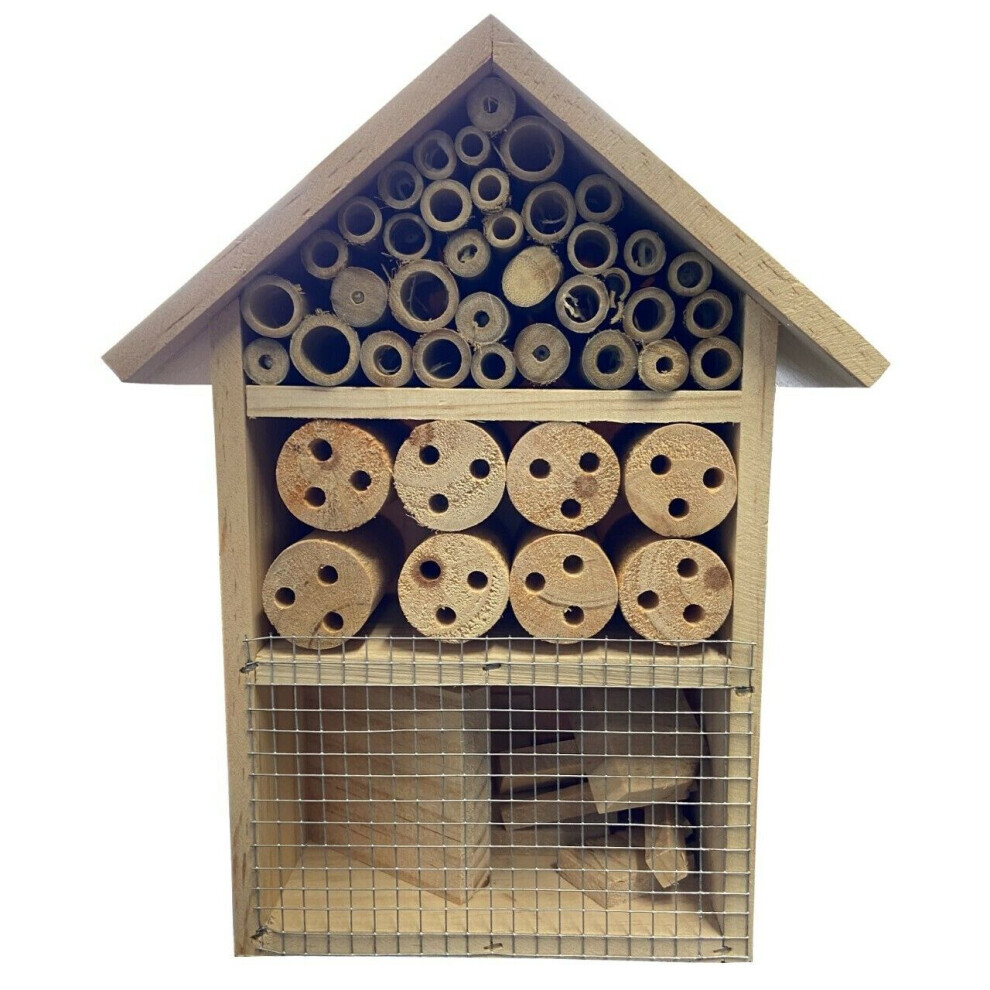 Eco-Friendly Wooden Bee Butterfly & Insect Shelter Habitat Hotel