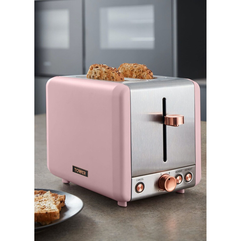 tower-cavaletto-850w-2-slice-toaster-s-sl-marshmallow-pink-and-rose-gold