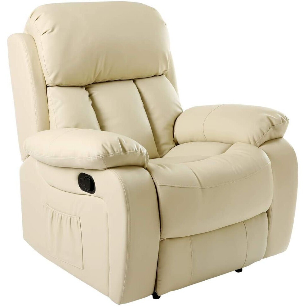 Chester Bonded Leather Manual Recliner Chair With Heat And Massage