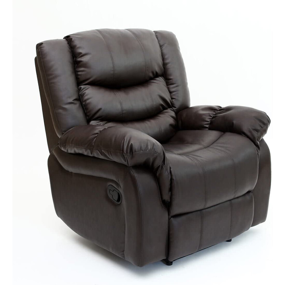 More4homes (Brown) Seattle Bonded Leather Recliner Armchair Sofa Home Lounge Chair Reclining Gaming Brown