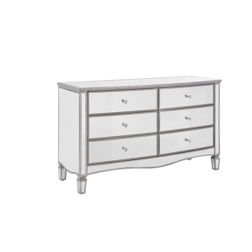 Elysee 6 Drawer Chest - Mirrored