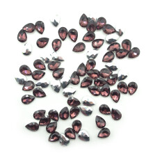 (coffee brown) HAND Crystal Glass Teardrop Sew On Embellishments with Silver-Grey Tone Backing - 10 x 14mm - Pack of 50