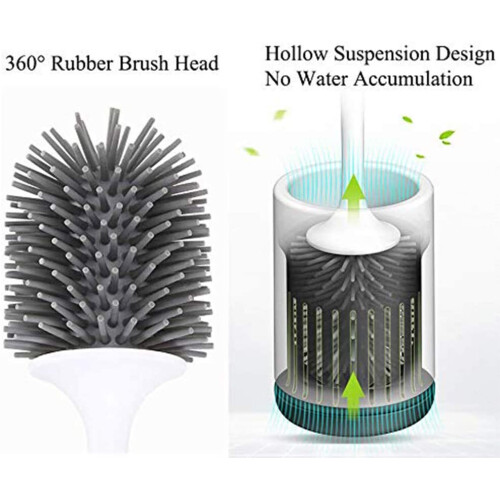 MEKEET Silicone Toilet Brush and Holder 2