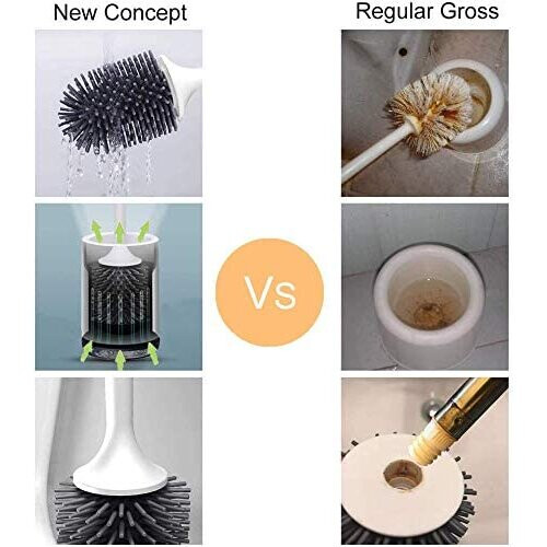 MEKEET Silicone Toilet Brush and Holder 1