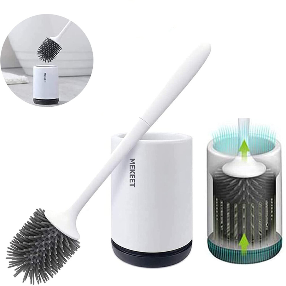 MEKEET Silicone Toilet Brush and Holder