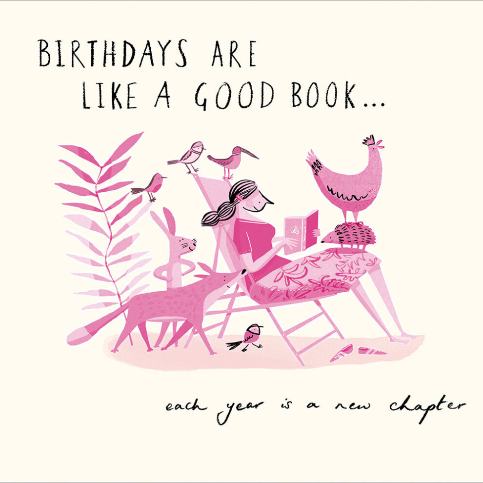 Like A Good Book Embossed Illustrated Birthday Greeting Card Livin' It Cards