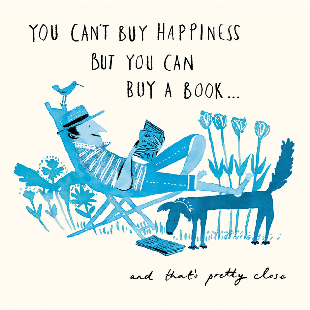 Woodmansterne Can't Buy Happiness Embossed Illustrated Birthday Greeting Card Livin' It Cards
