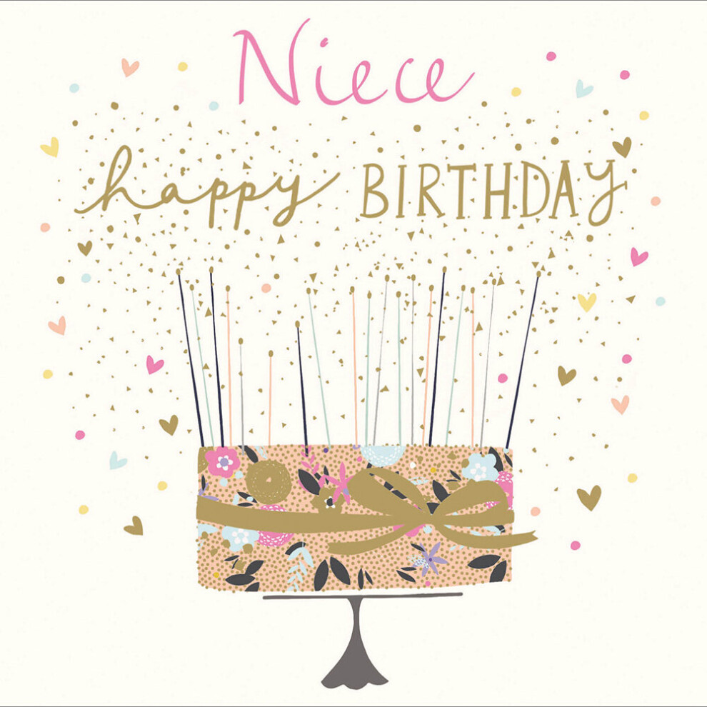 Niece Cake Happy Birthday Foiled Birthday Greeting Card Woodmansterne Cards