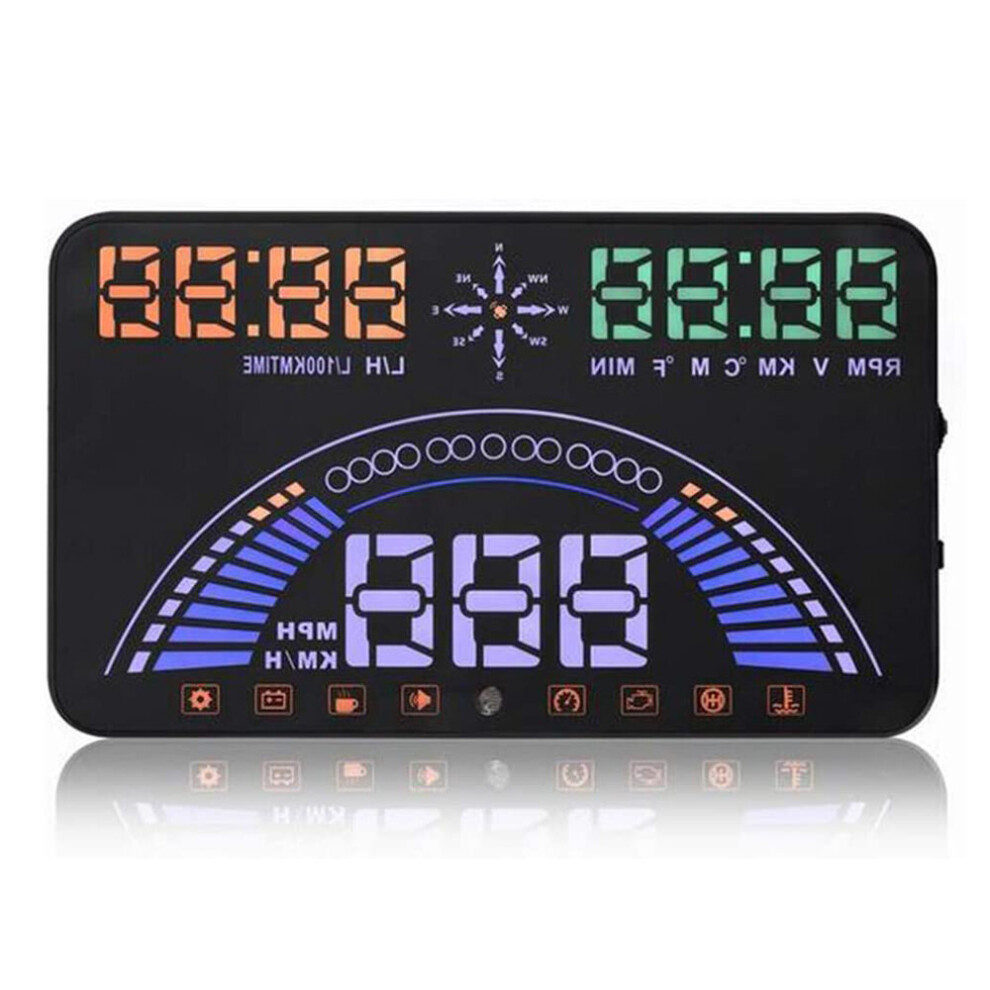 5.8" S7 Hud Gps Speedometer Obd2 Car Head Up Display Vehicle Speeding Warning Fuel Consumption Water Temperature Rpm Multi-Function 791974314971