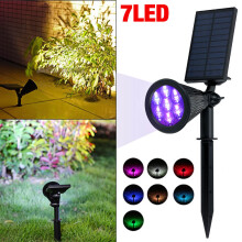 Garden 7 LED Solar Spot Lights Wall Outdoor Yard Path Waterproof Lamp