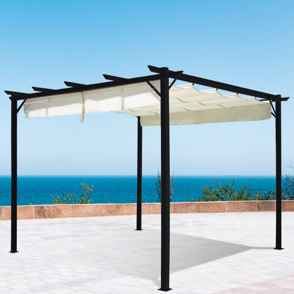 Living And Home Patio Metal Gazebo Backyard Porch Awning Pergola Sunshade Shelter-3X3m