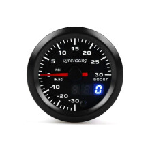 2" 52mm Digital Pointer 7 Color LED Car Turbo Boost Meter PSI Pressure Gauge Smoke Tint Face Universal for All 12V Cars Vehicles