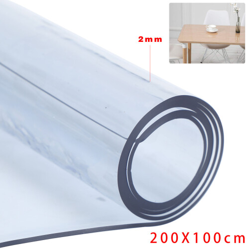 2mm Thick Tablecloth Table Protector CLEAR PVC Table Cover 100*200cm
