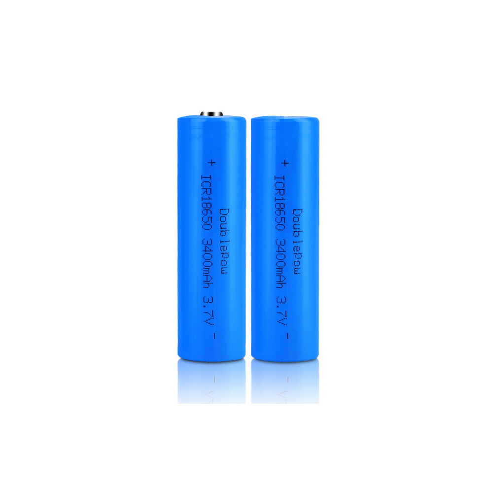 2 X Replacement 18650 3400Mah 3.7V Rechargeable Battery No Pointed 7420627208338