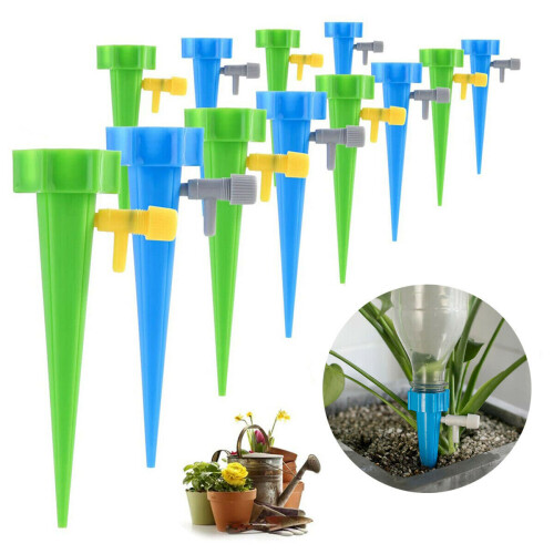 Ranpo Automatic Plant Watering Devices - Self-Drip Irrigation with Adjustable Flow (0-60s per drip; 1-15 days), Fits 1.1-inch Bottles