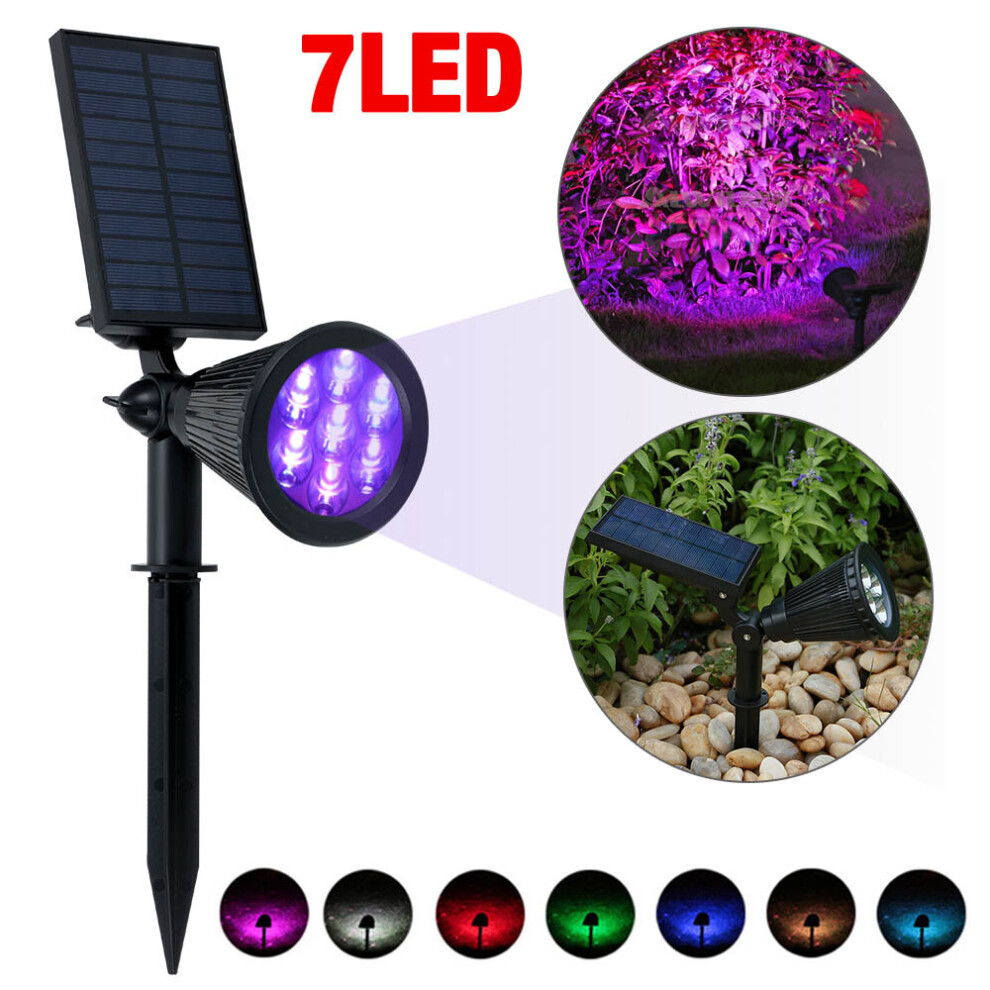 7 LED Solar Spot Light Wall Yard Path Lamp Ground Waterproof Lamp
