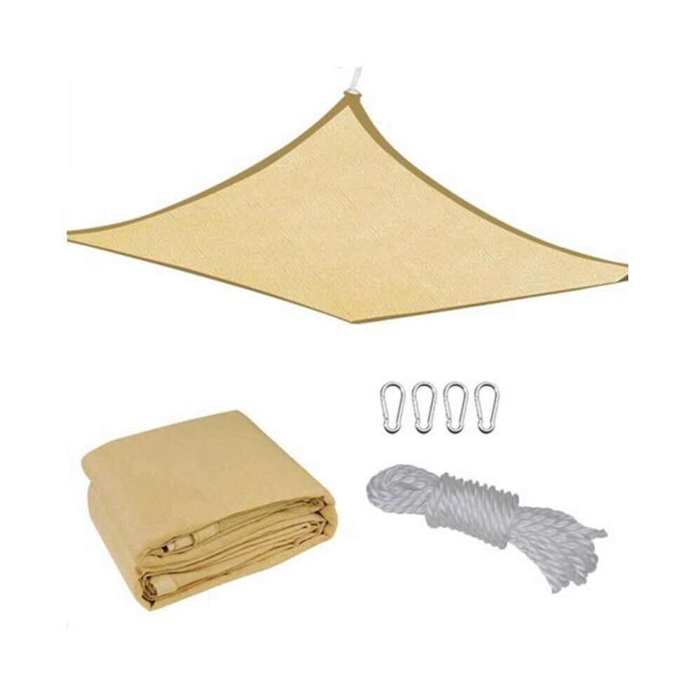 (Beige-Square(Breathable), 2*2M/6.6*6.6ft) Sail Canopy Rectangle Sand UV Block Sunshade Backyard Outdoor