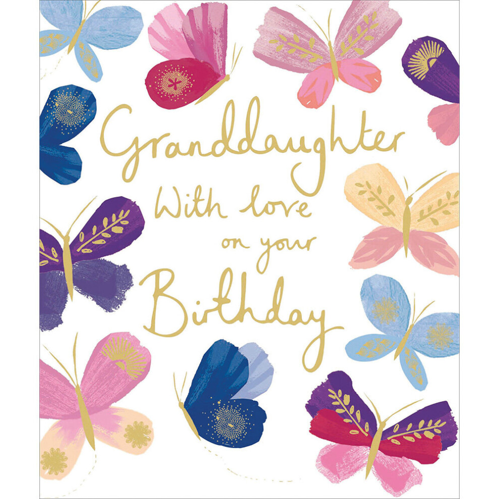 Granddaughter With Love Artistic Birthday Greeting Card Woodmansterne Cards