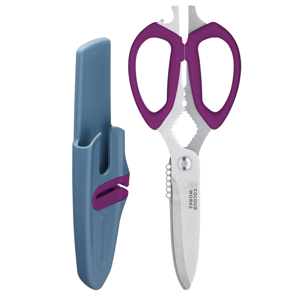 Colourworks Brights Purple 10 in 1 Multi-Function Edgekeeper Scissors