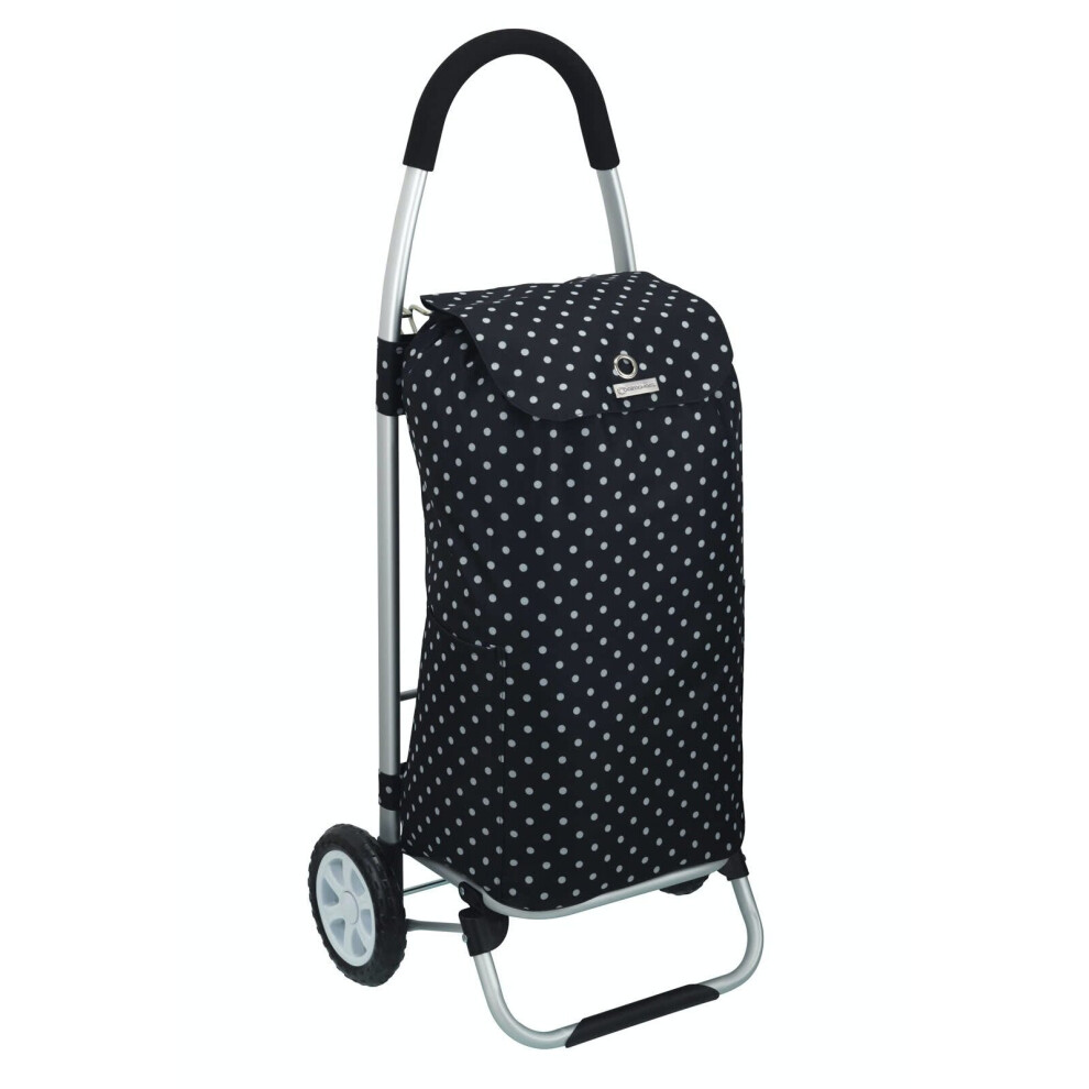 KitchenCraft Black Polka Dot Foldable Shopping Trolley