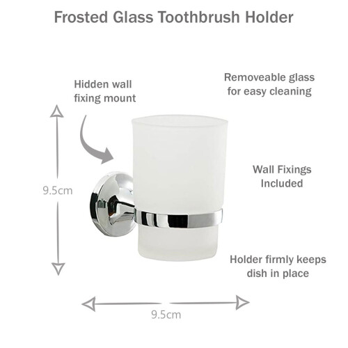 EcoSpa 6-Piece Chrome Bathroom Accessory Set for Cloakroom - Wall-Mounted, Modern Finish 2
