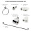 EcoSpa 6-Piece Chrome Bathroom Accessory Set for Cloakroom - Wall-Mounted, Modern Finish 2