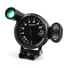 3.5" Car 7 Color LED Pointer Tachometer Tacho Gauge with Shift Light Kit 0-11000 RPM Meter High Speed Stepper Motor Black