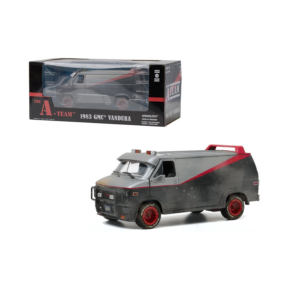 Greenlight 1983 GMC Vandura Van Weathered Version with Bullet Holes \The A-Team\" (1983-1987) TV Series 1/24 Diecast Model by Greenlight"-image-OPC-P7CFD7F-NEW