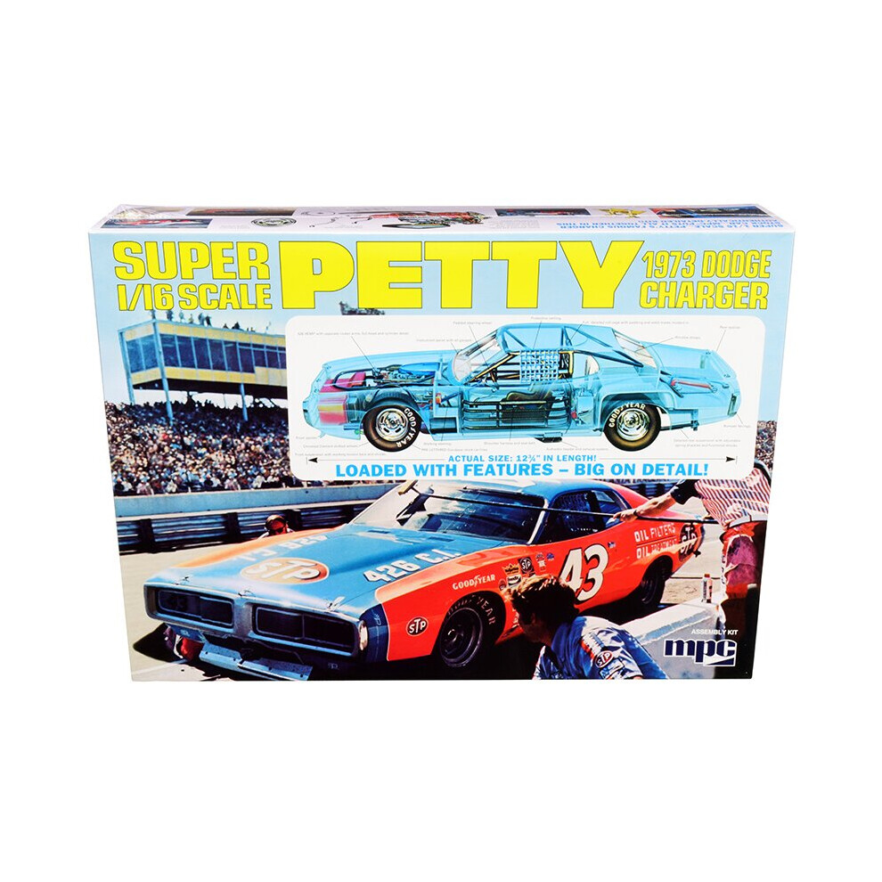 MPC Skill 3 Model Kit 1973 Dodge Charger Richard Petty 1/16 Scale Model by MPC