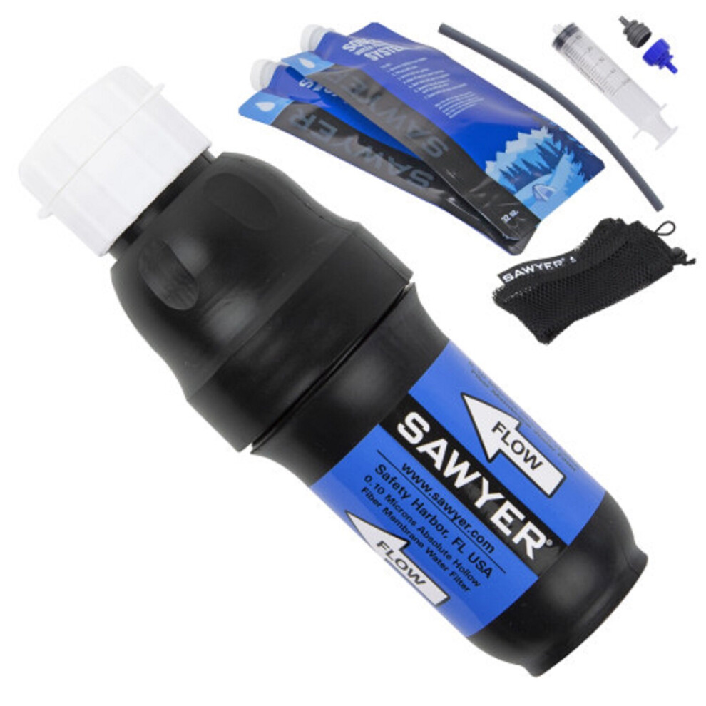 Sawyer SP129 Point One Squeeze Water Filter System With One Pouch And Cleaning Syringe