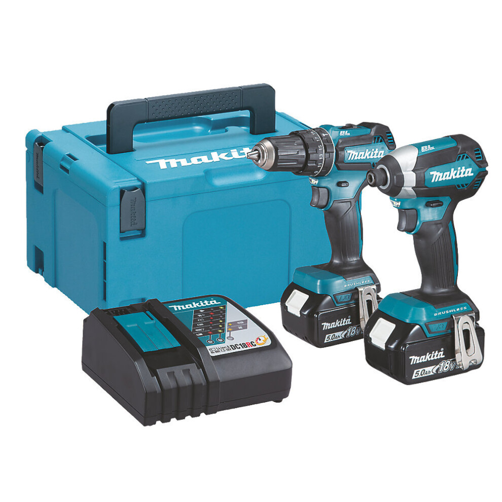 Makita DLX2283TJ 18V 5.0AH Cordless Combi Drill & Impact Driver Twin Pack