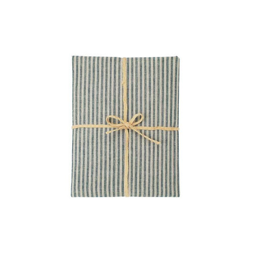 Walton & Co Hampton Stripe Tablecloth 130x180cm 100% Cotton In Denim Blue and Dove Grey