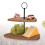(Triangle) 2 Tier Wooden Serving Display Cake Food Tray 1
