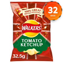 32 x Walkers Crisps Box Tomato Ketchup 32.5g