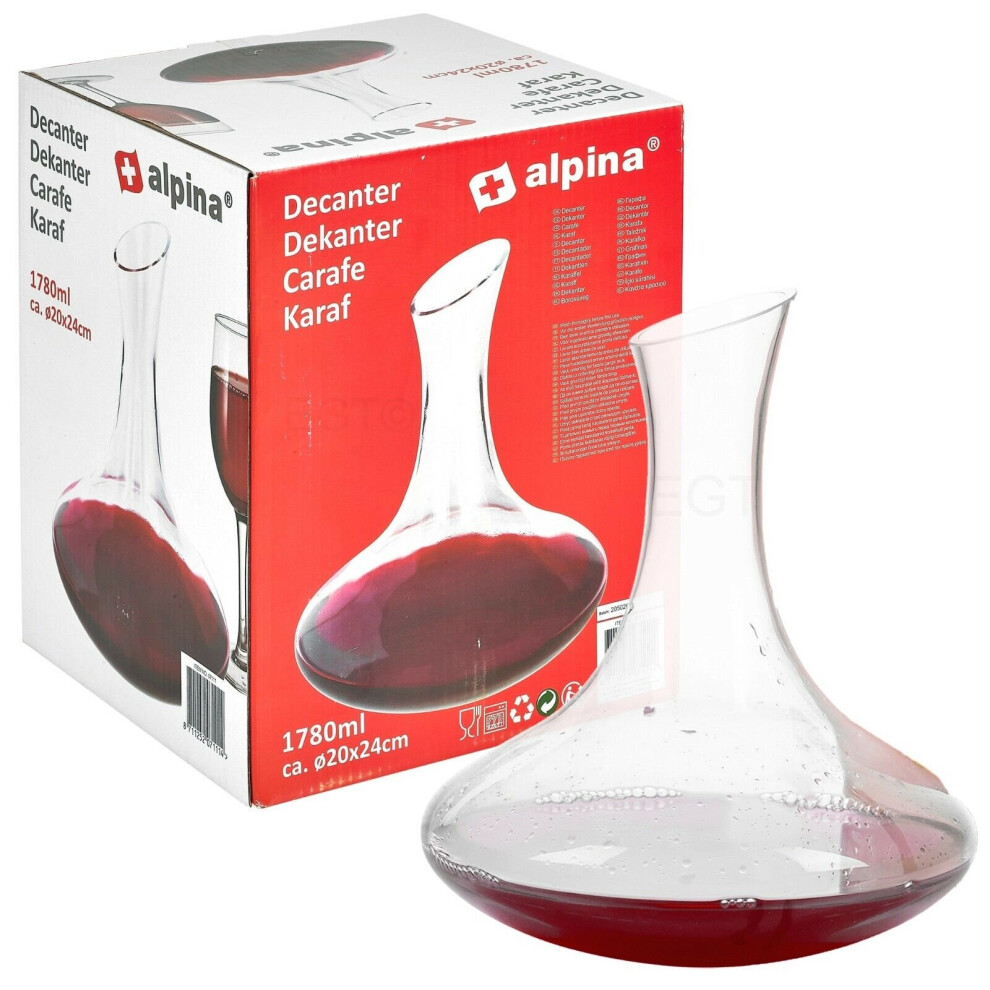 Alpina Glass Red Wine Sherry Port Drinks Decanter Server Carafe