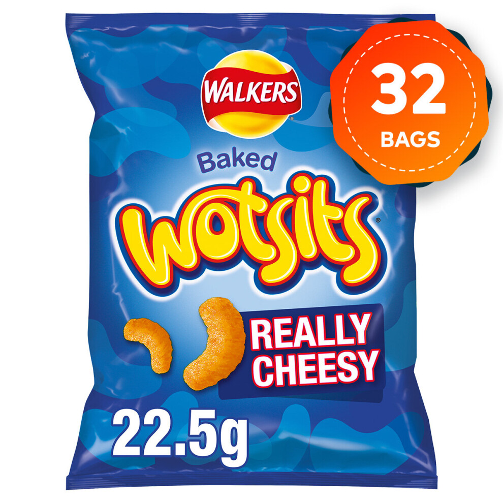 32 Bags of Walkers Wotsits Really Cheesy Snacks 22.5g