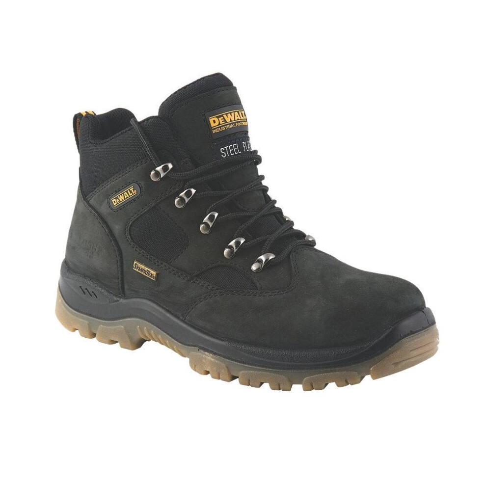 DeWalt Mens Safety Boots Challenger Black Leather Steel Toe Cap Waterproof UK 9