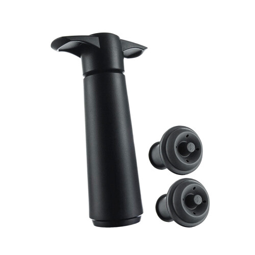 Vacu Vin Wine Saver Pump and 2 Stoppers Black