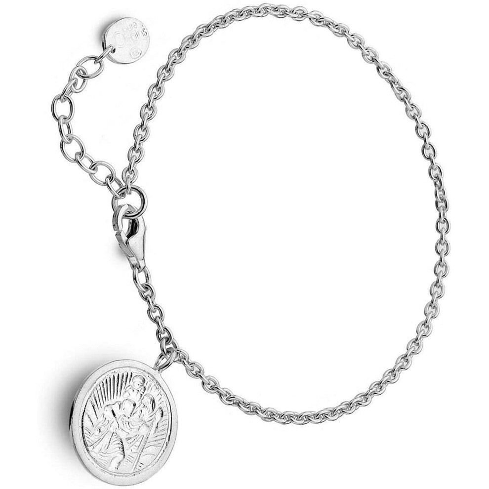 Silver St. Christopher Bracelet Solid Sterling Silver Hallmarked Luxury Box
