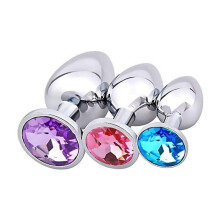 The Room Of Doom's - 3 Jewelled Butt Plugs - Mixed Colour