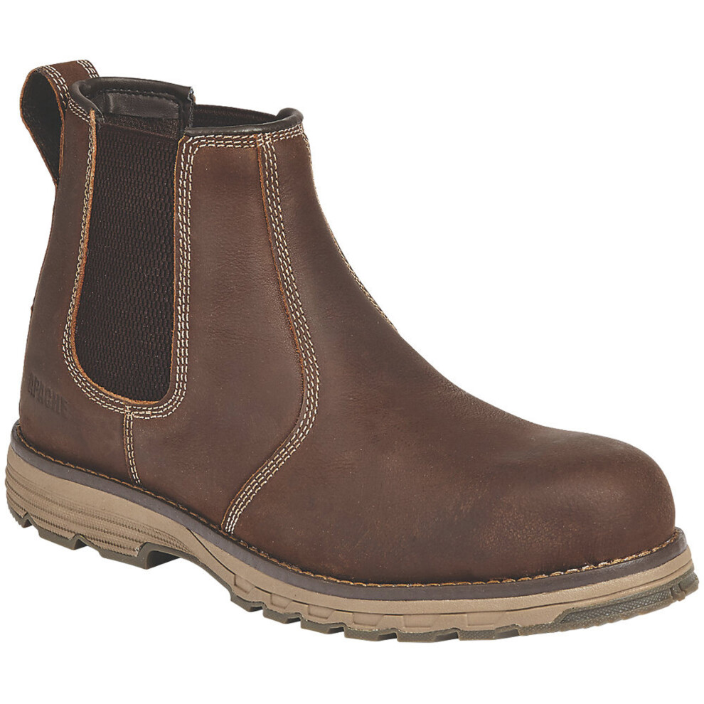 (8 UK 42 EU) Safety Dealer Chelsea Work Boots Brown Leather