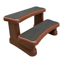 (Brown) Happy Hot Tubs 2 Tier Padded Spa Steps Tub Jacuzzi