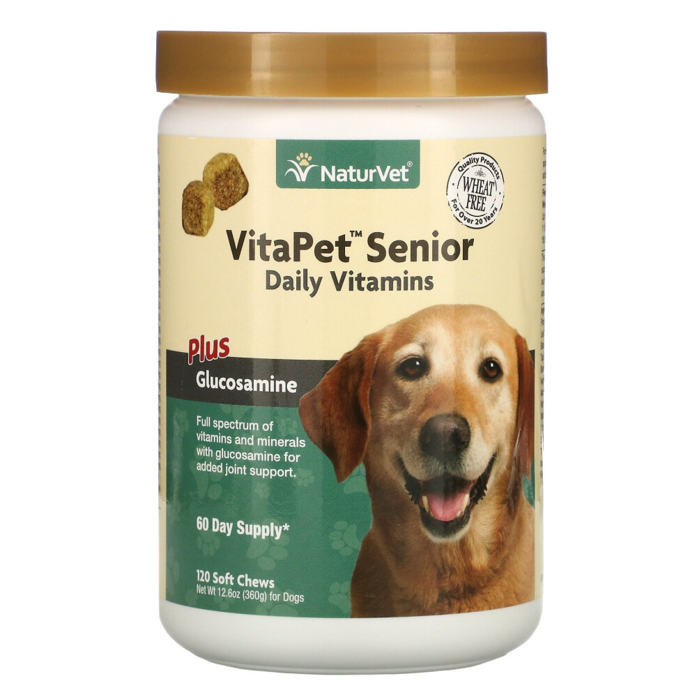 NaturVet, VitaPet Senior, Daily Vitamins Plus Glucosamine, For Dogs