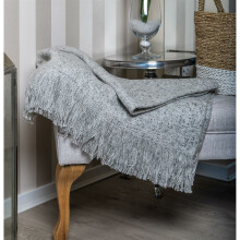 Plain Throw Silver Throwover Blanket 127x152cm