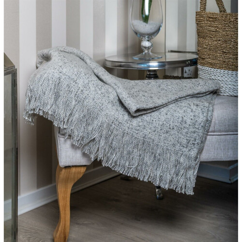 Plain Throw Silver Throwover Blanket 127x152cm