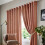 Alan Symonds Jacquard Curtains Eyelet Ring Top Fully Lined Ready Made, Polyester, Orange, 46 x 72 1