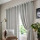 Alan Symonds Jacquard Curtains Eyelet Ring Top Fully Lined Ready Made, Polyester, Silver, 46 x 72 1