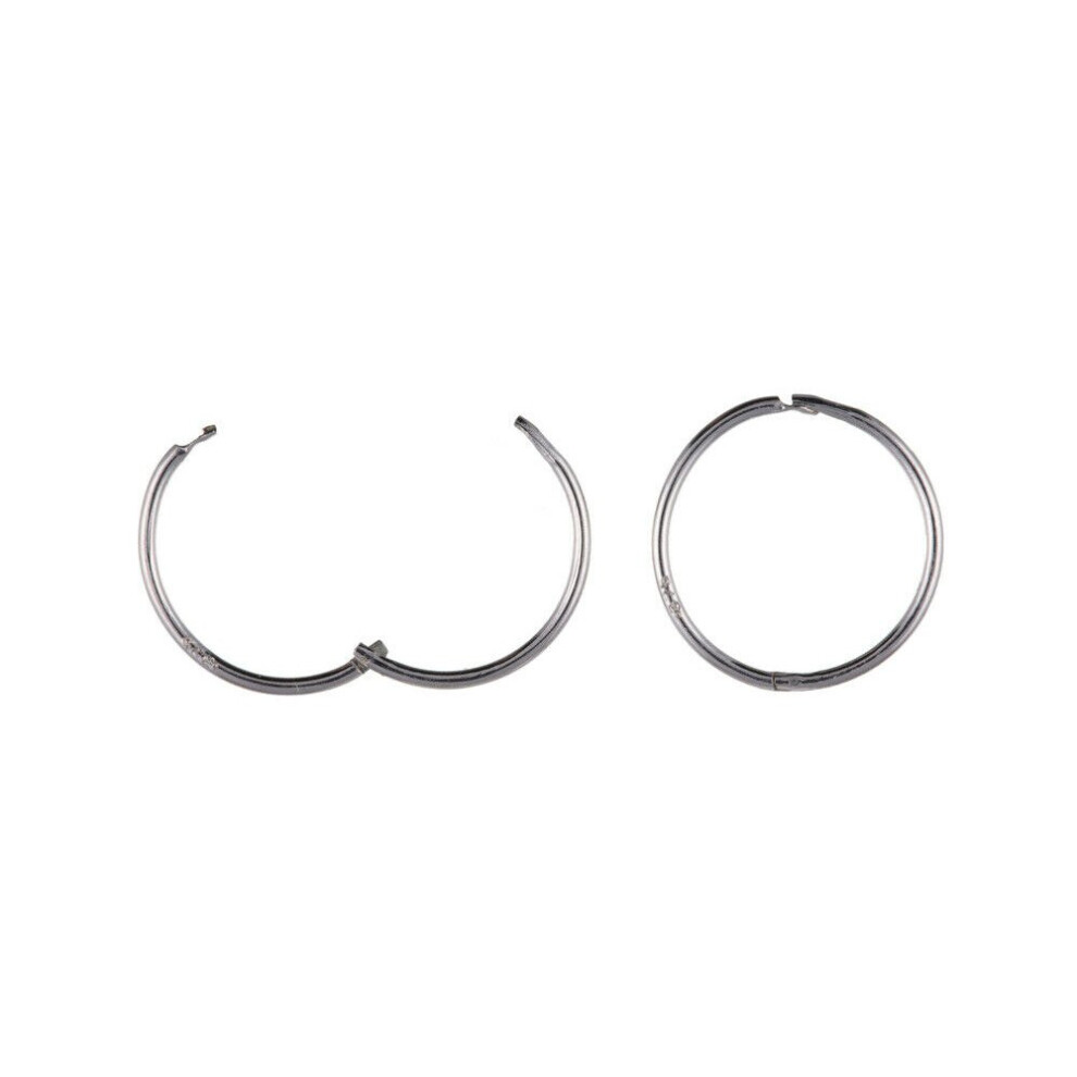 White Gold Sleeper Hoop Earrings Hoops 11mm Hinged