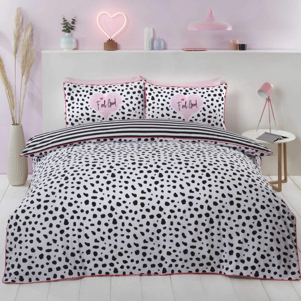 Dalmation Black/White Double Duvet Cover Set Bedding Bed Quilt Set