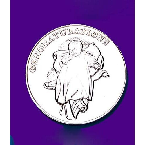 Silver Christening Newborn Coin Solid Hallmarked Sterling Silver Christening